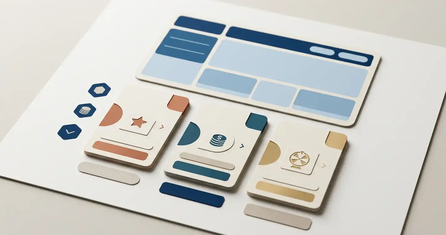 Editorial illustration of a casino website interface