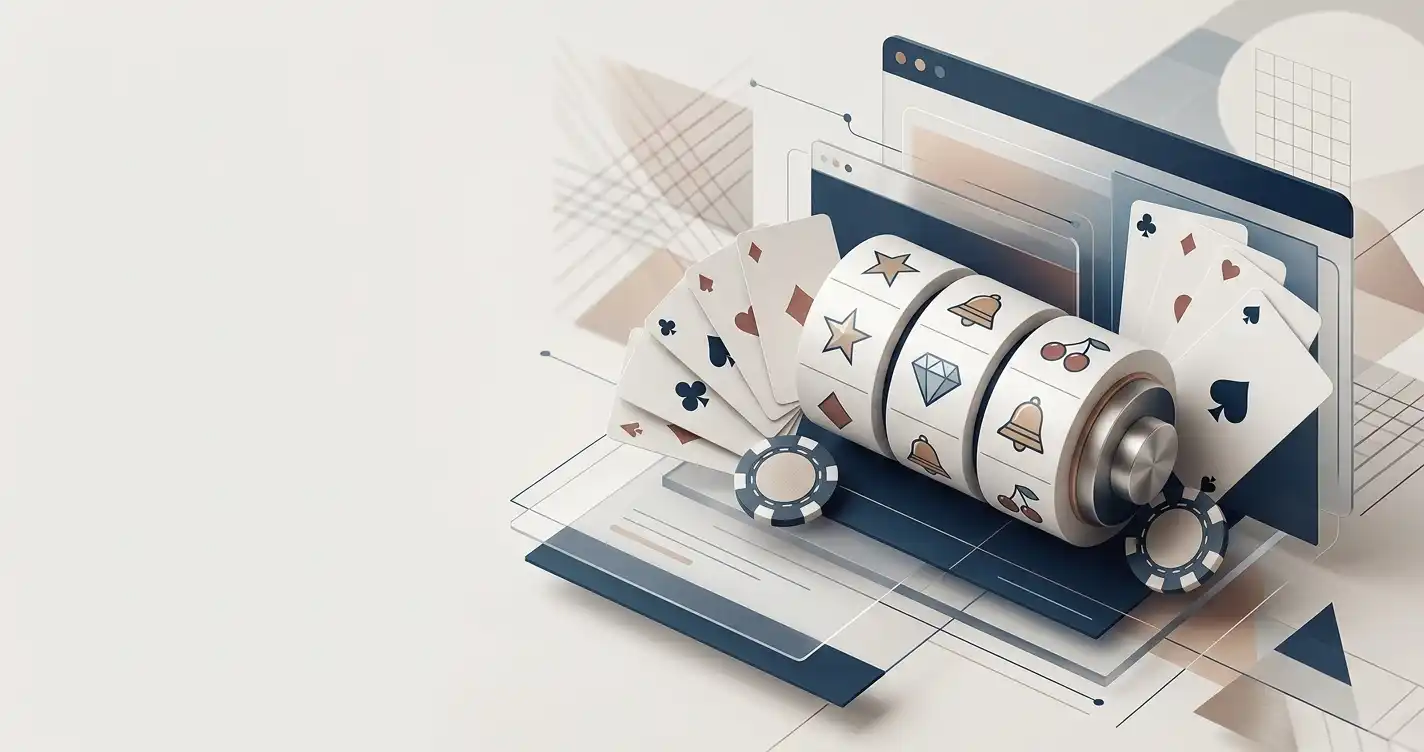 Editorial illustration representing an online casino review for UK players